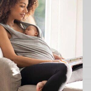 Seraphine Grey Cotton Skin to Skin Maternity Wrap Top M